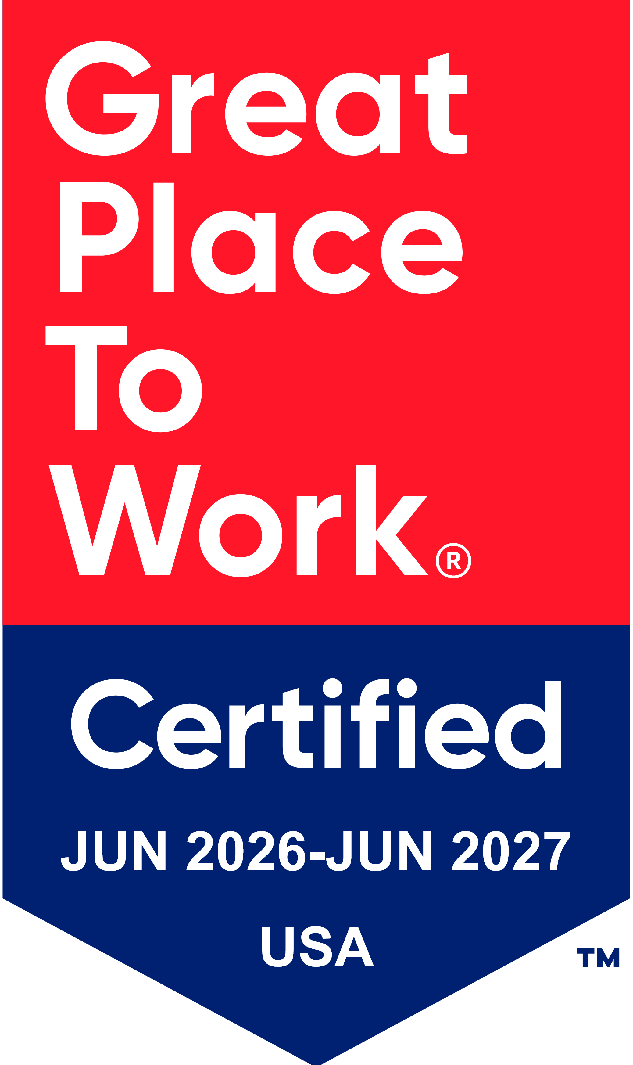 Great Place to Work Certification Badge for 2026